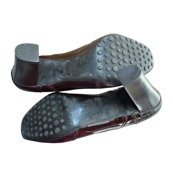 Franco Sarto Artist's Collection A-Hammer Brown Patent Leather Oxford Heels 10M - Picture 8 of 12